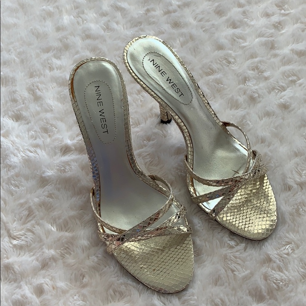 Nine West gold sandals